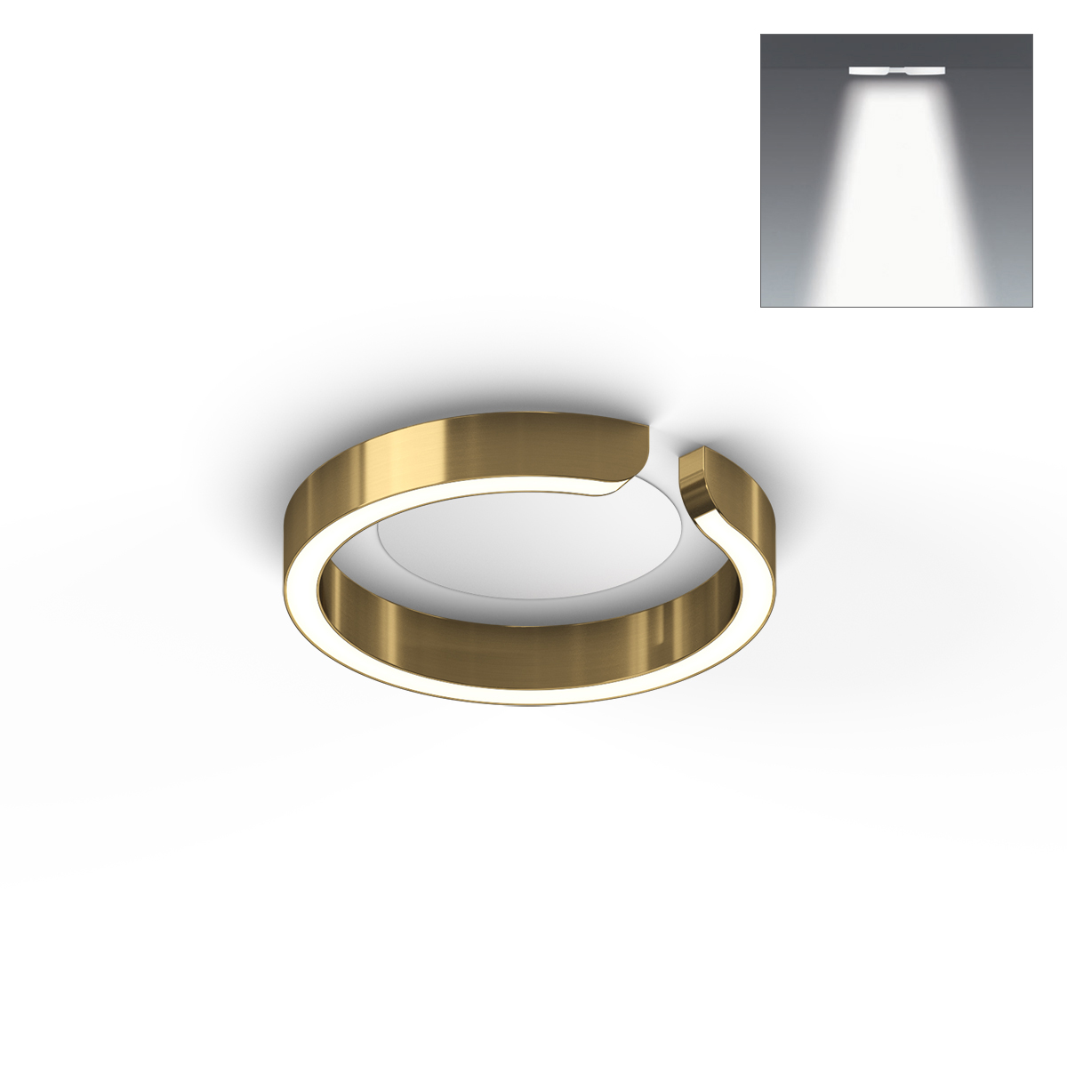 Occhio Mito soffitto 20 flat narrow LED Deckenleuchte, Bronze Mito soffitto 20 flat narrow LED Deckenleuchte