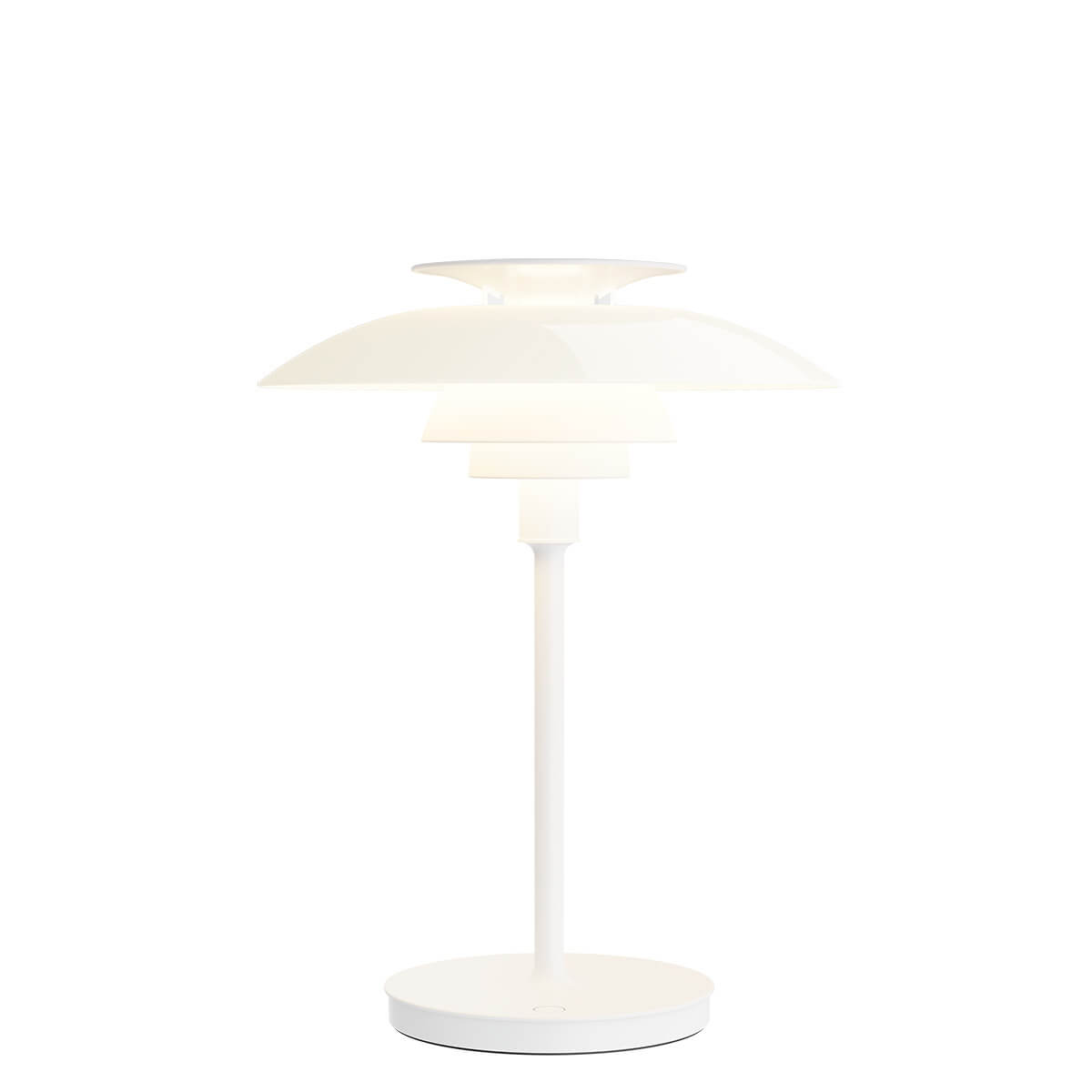 Louis Poulsen PH 80 Portable LED Akkuleuchte, opal weiß / weiß (eingeschaltet)