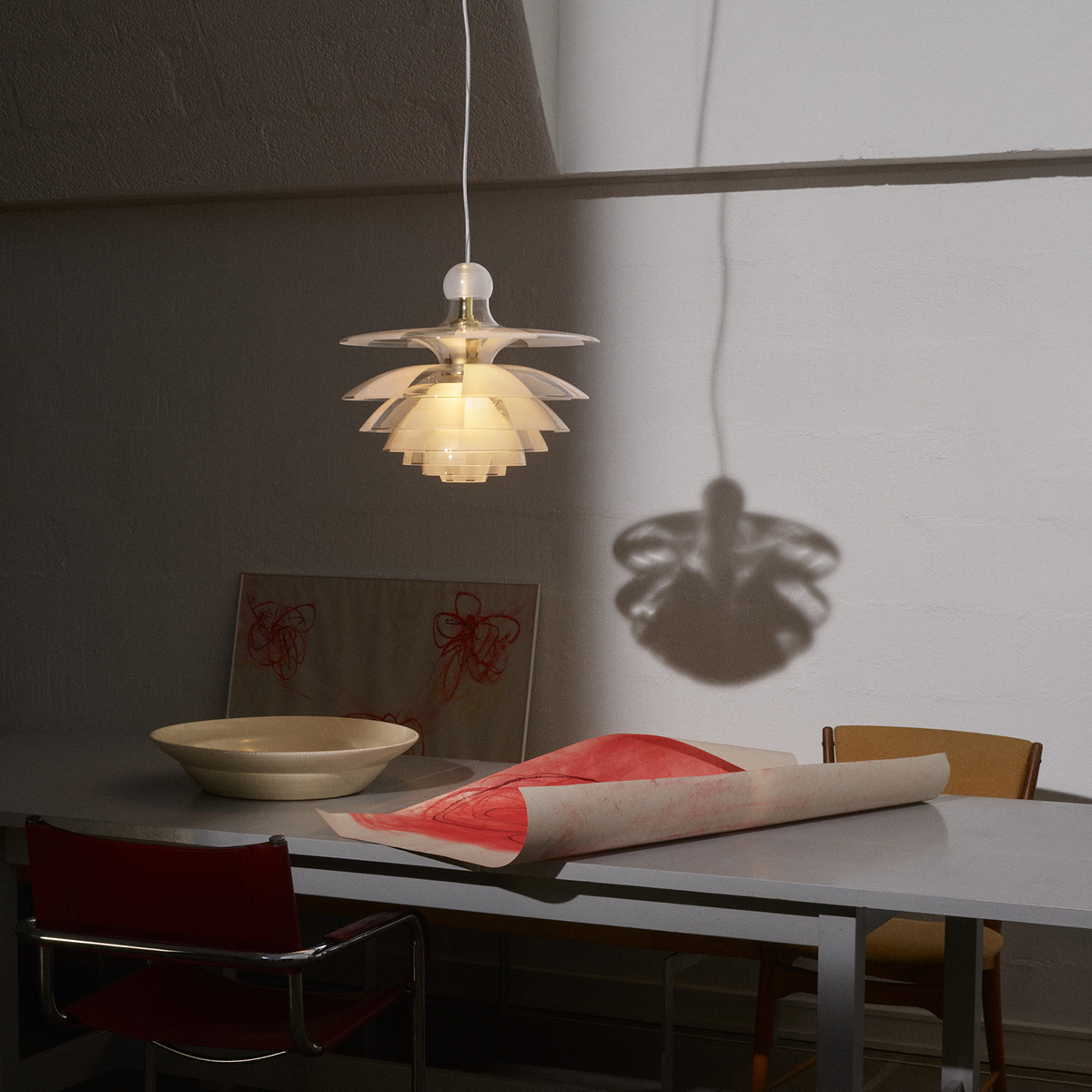 Louis Poulsen PH Septima Pendelleuchte, Messing, Glas: klar / matt