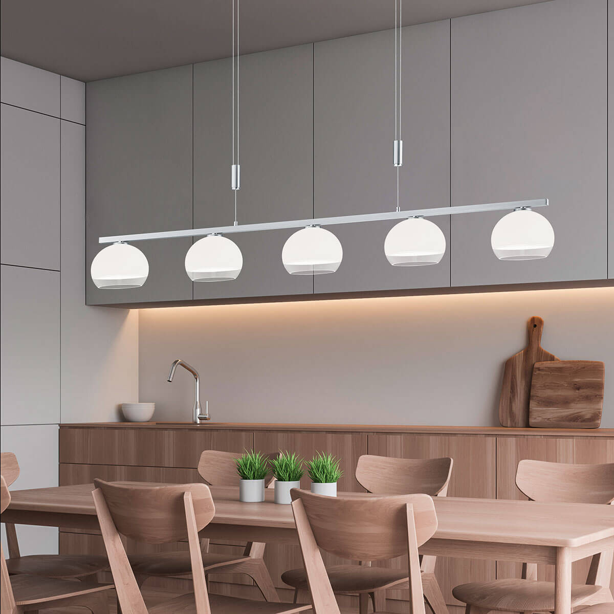 Bopp Plus Flavor LED Pendelleuchte, Nickel matt gebürstet