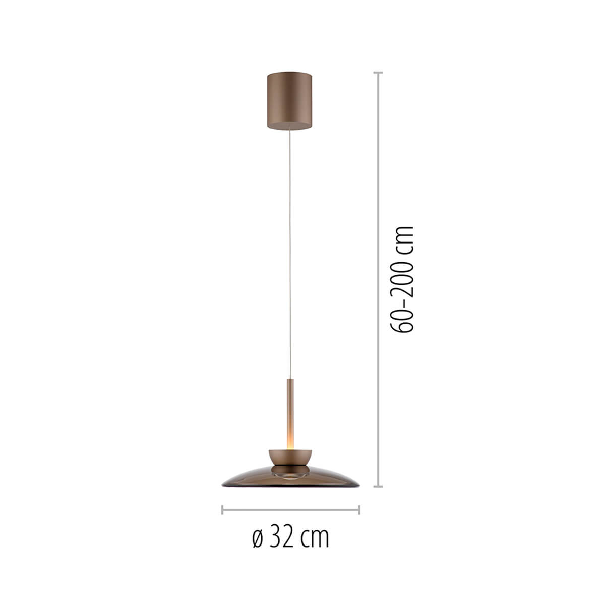 Neuhaus PURE Moon LED Pendelleuchte, Maßzeichnung