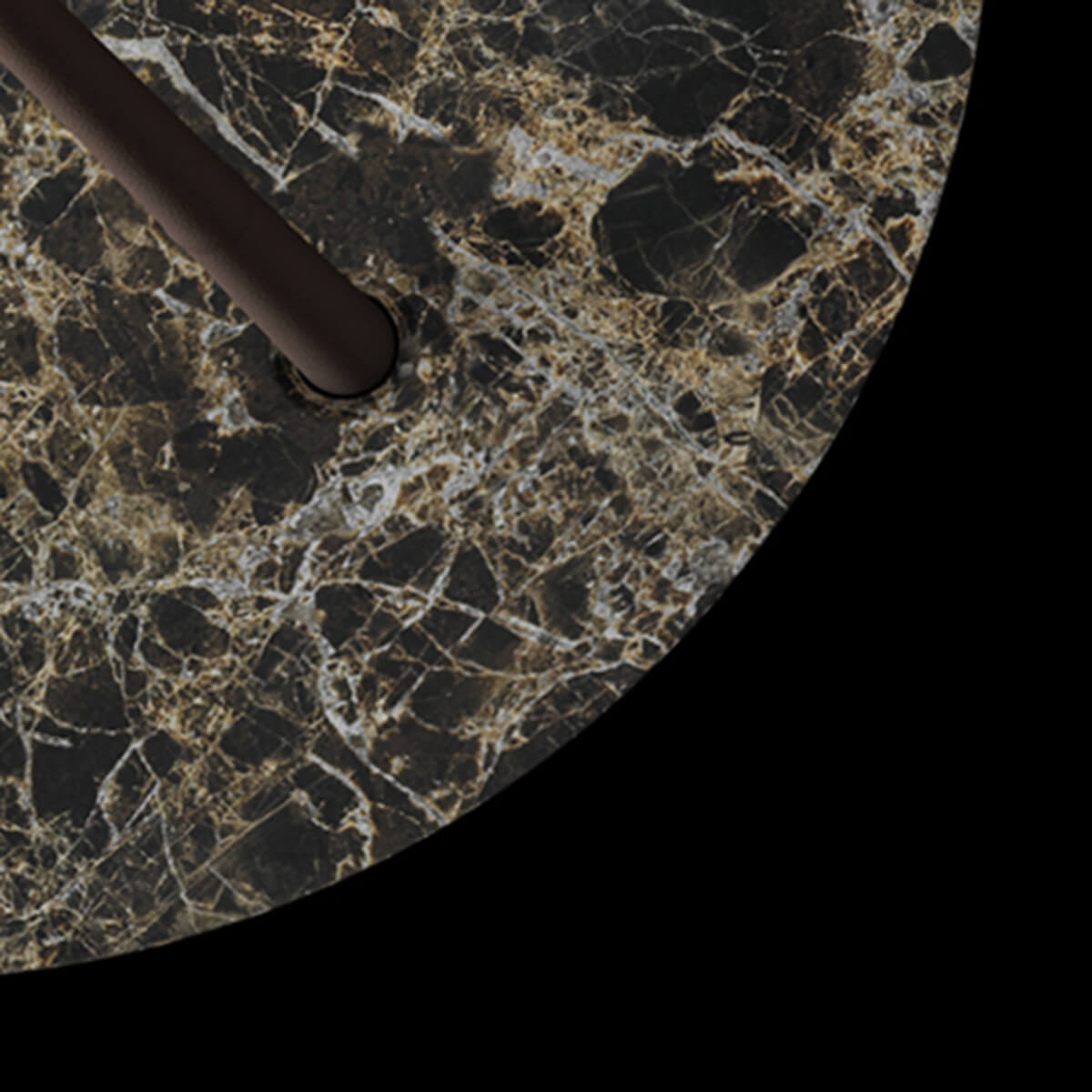 Occhio Mito largo lusso Bogenleuchte, caldo (phantom / Emperador Marmor), Sockel