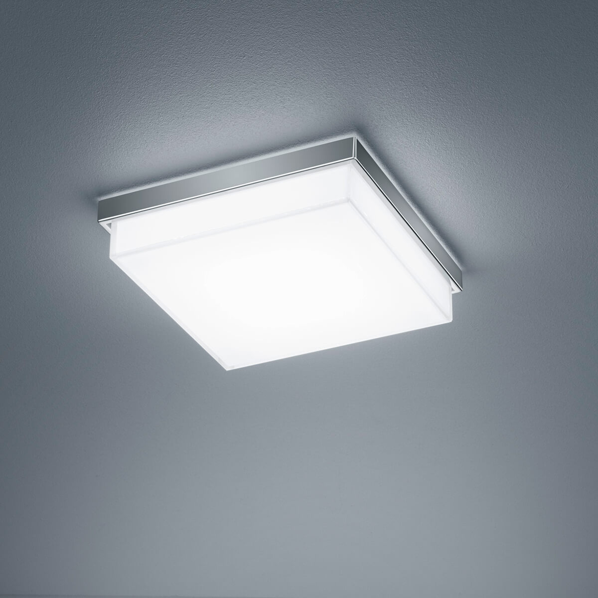 Helestra Cosi LED Deckenleuchte, mit Casambi-Modul, 21 x 21 cm, Chrom / Glas satiniert