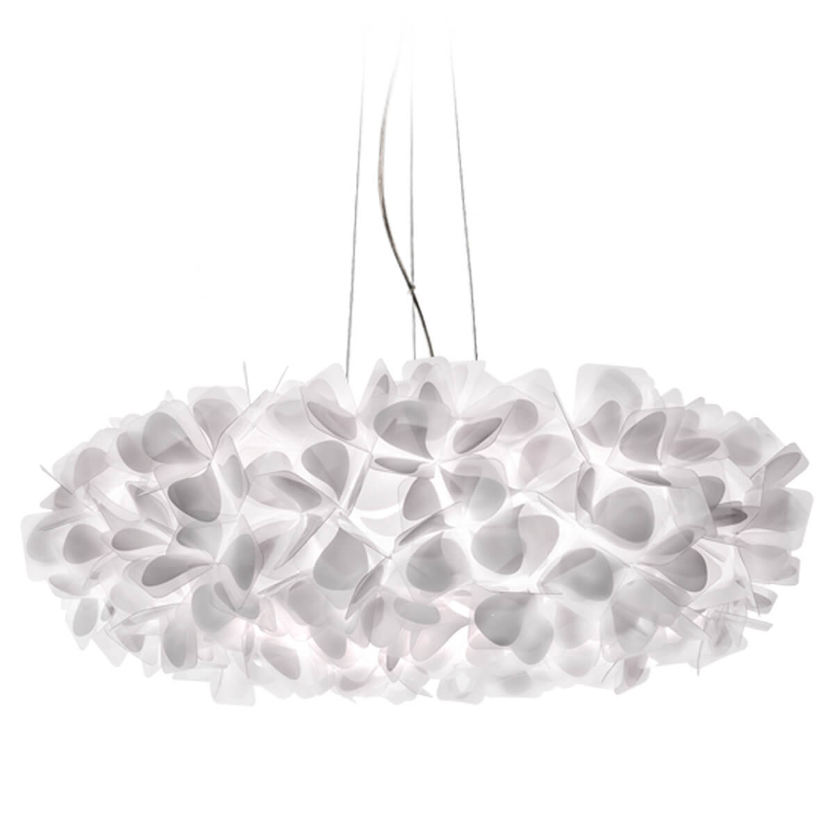 Slamp Clizia Mama non Mama Suspension 130, weiß, Kabel: transparent