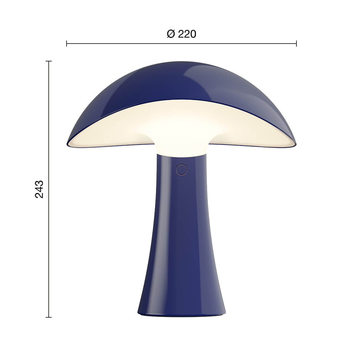 Louis Poulsen Rumee 220 Portable LED Akkuleuchte, Maßzeichnung