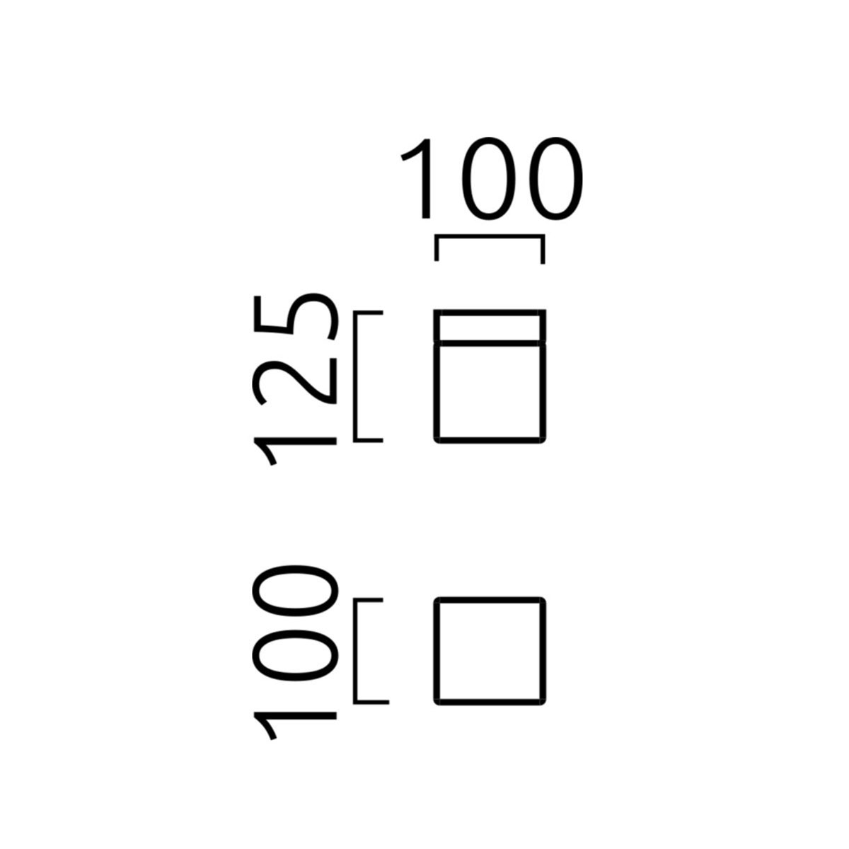 Helestra Keto LED Deckenleuchte, eckig, Maßzeichnung