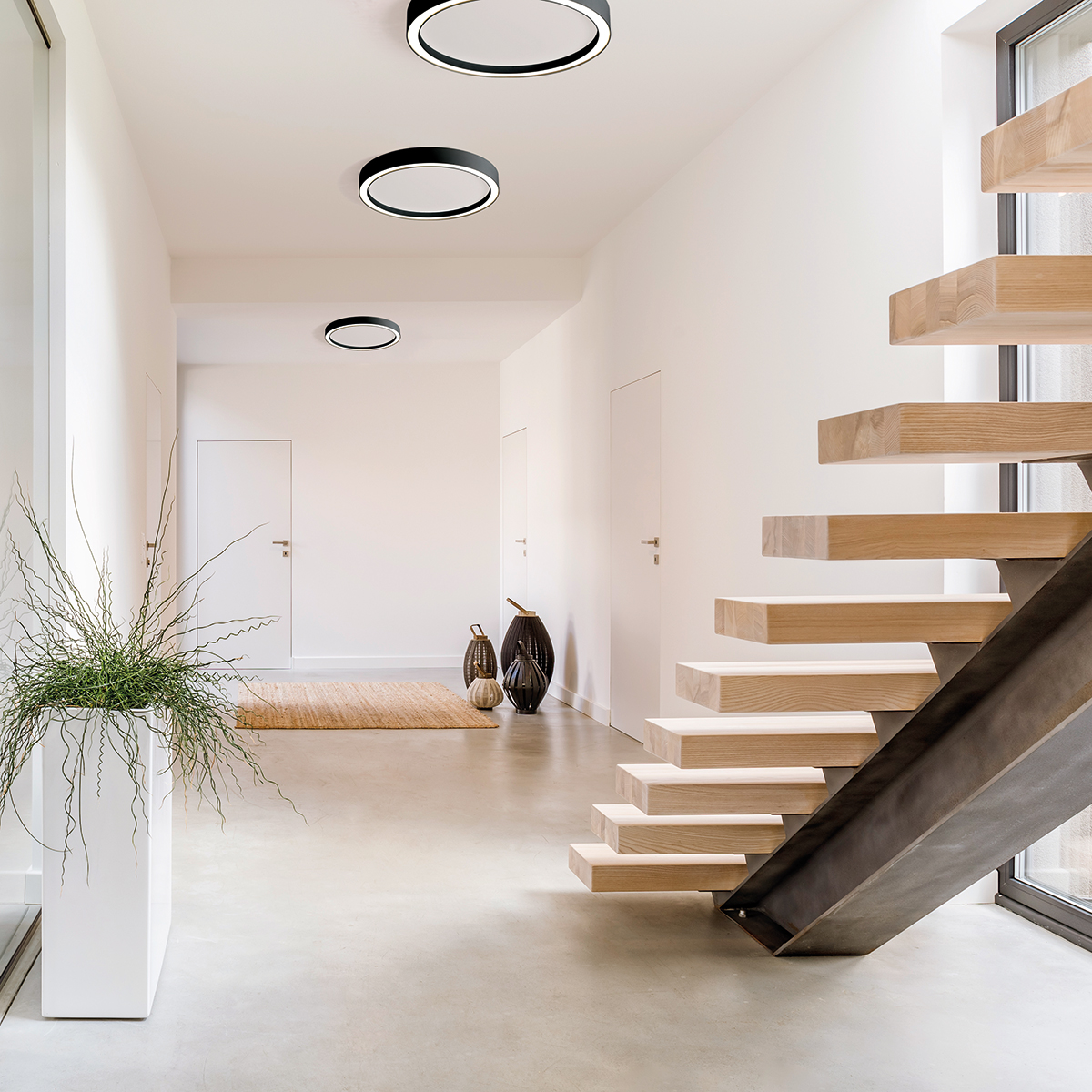 Bopp Aura LED Deckenleuchte, Ø: 40 cm, weiß / schwarz