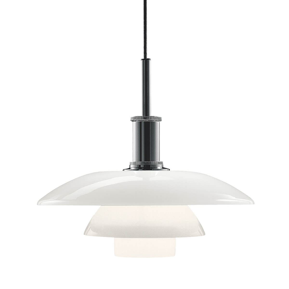 Louis Poulsen PH 4½-4 Glas Pendelleuchte, Chrom PH 4½-4 Glas Pendelleuchte