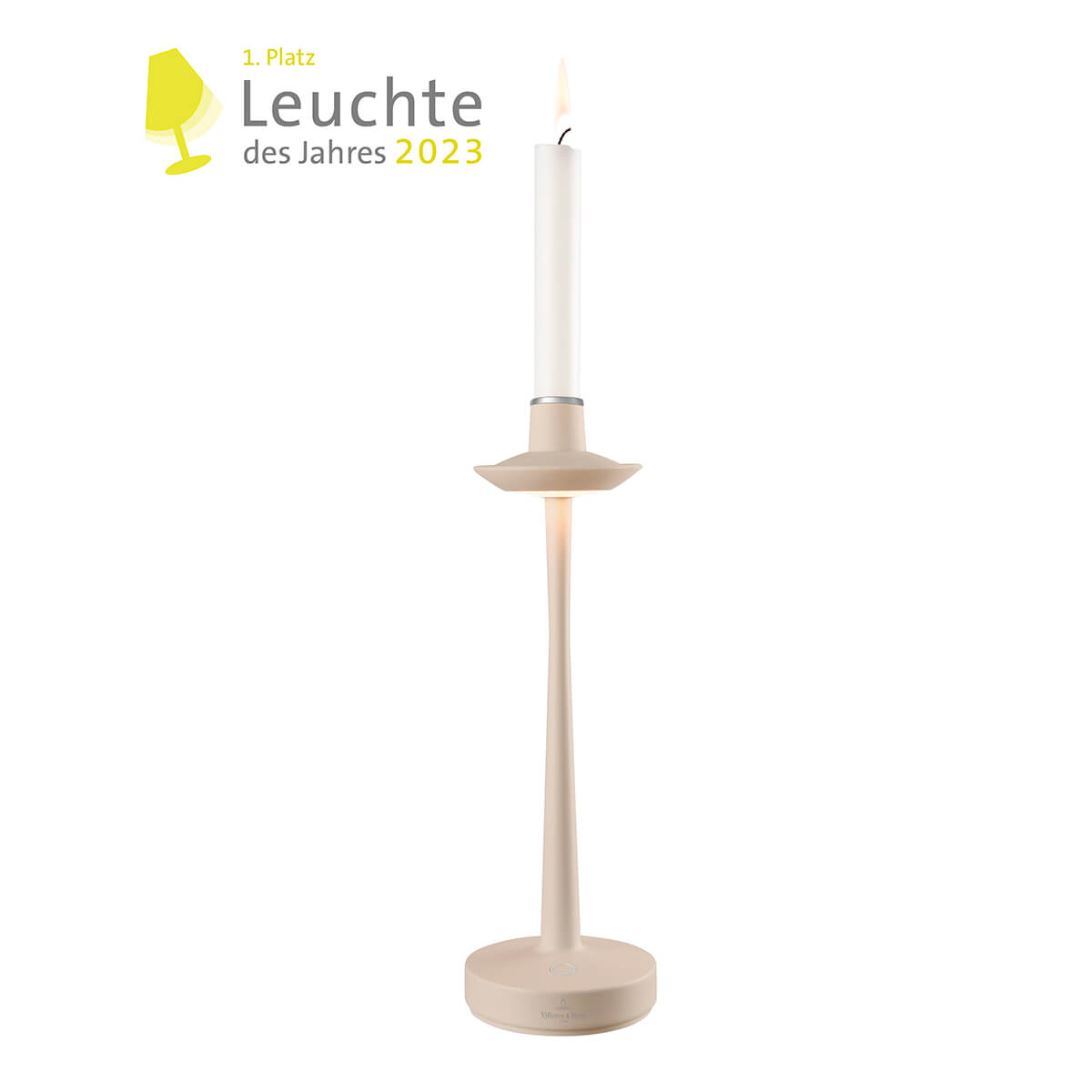 Villeroy & Boch Aarhus LED Akkuleuchte & Kerzenständer, Sand, wurde ausgezeichnet mit dem 1. Platz Leuchte des Jahres 2023