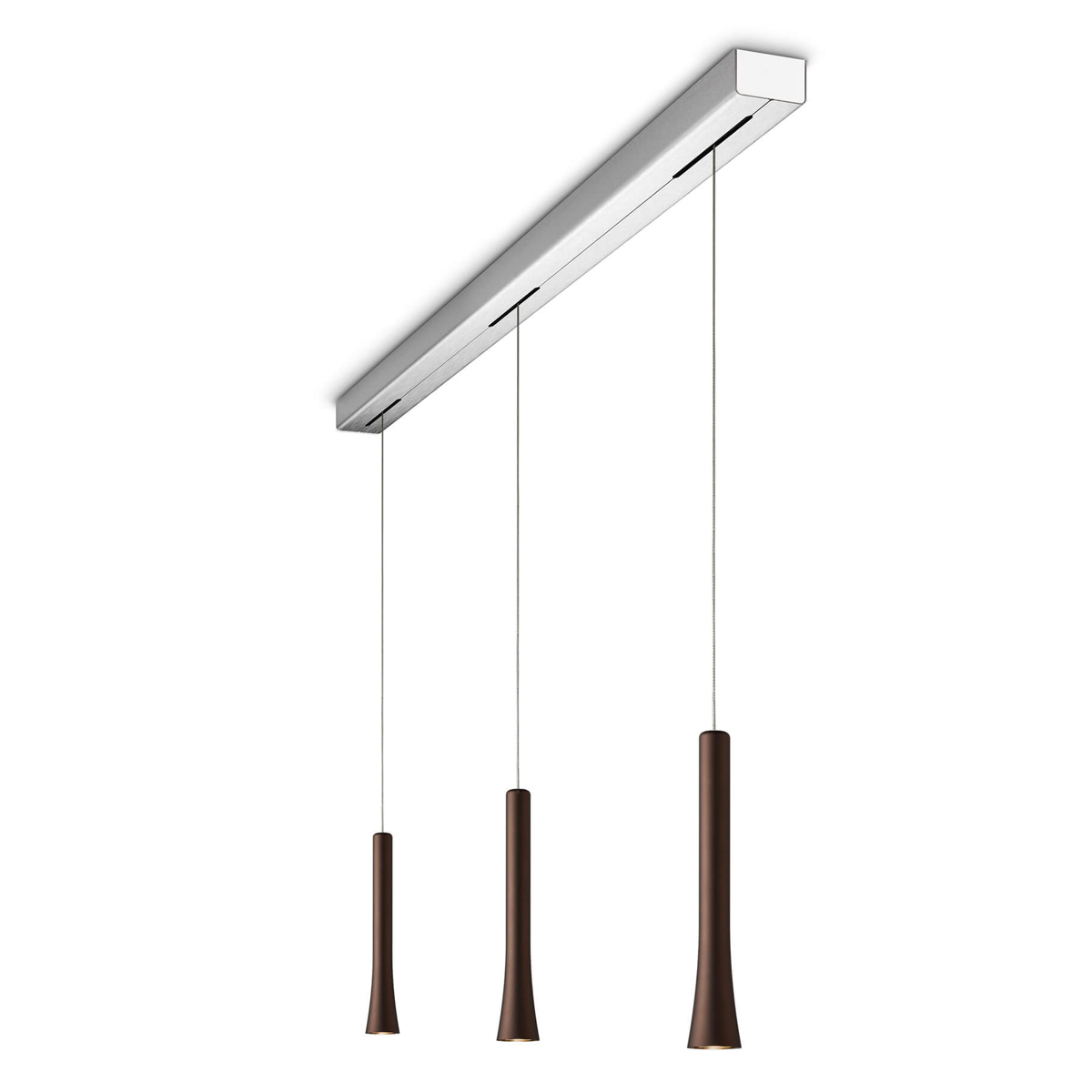 Oligo Rio LED Pendelleuchte, 3-flg., Brazilian brown
