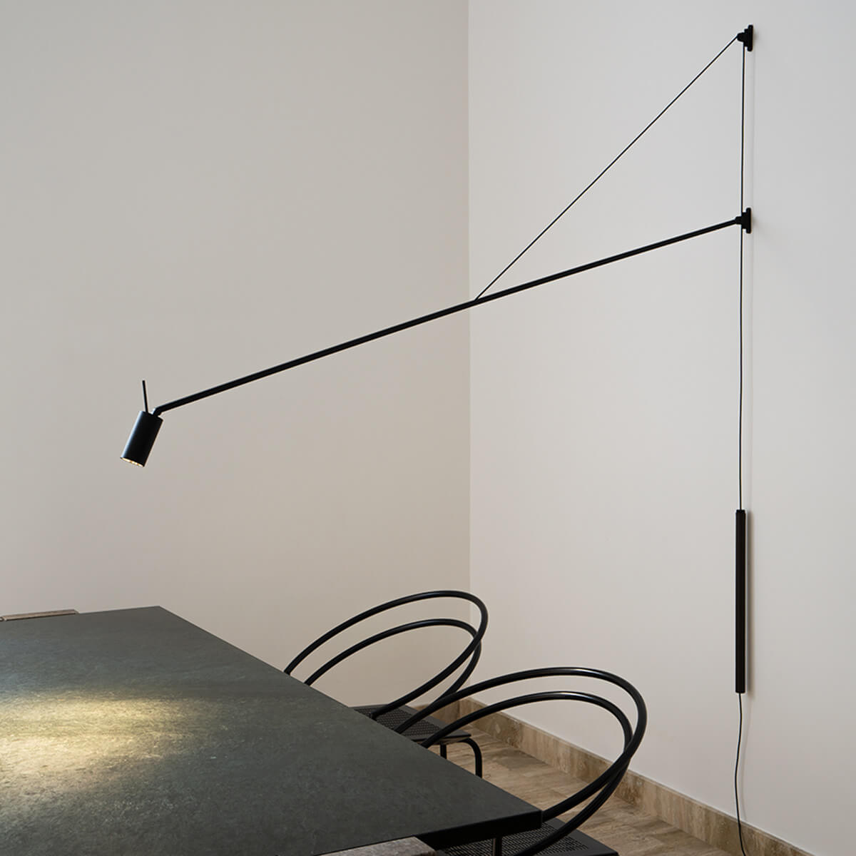 Nemo Swan LED Parete, schwarz matt