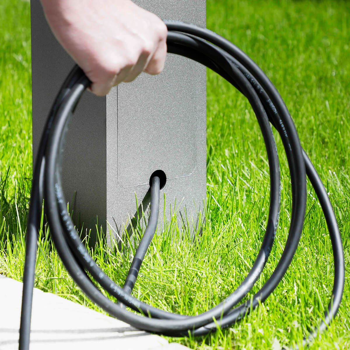 Albert 624413 Steckdosensäule, abschließbar, 3-fach, anthrazit