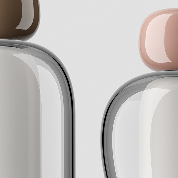 Lodes Easy Peasy LED Akkuleuchte, Chestnut (taupe / grau / Palladium gebürstet ) und Flamingo (pink / grau / Bronze matt )