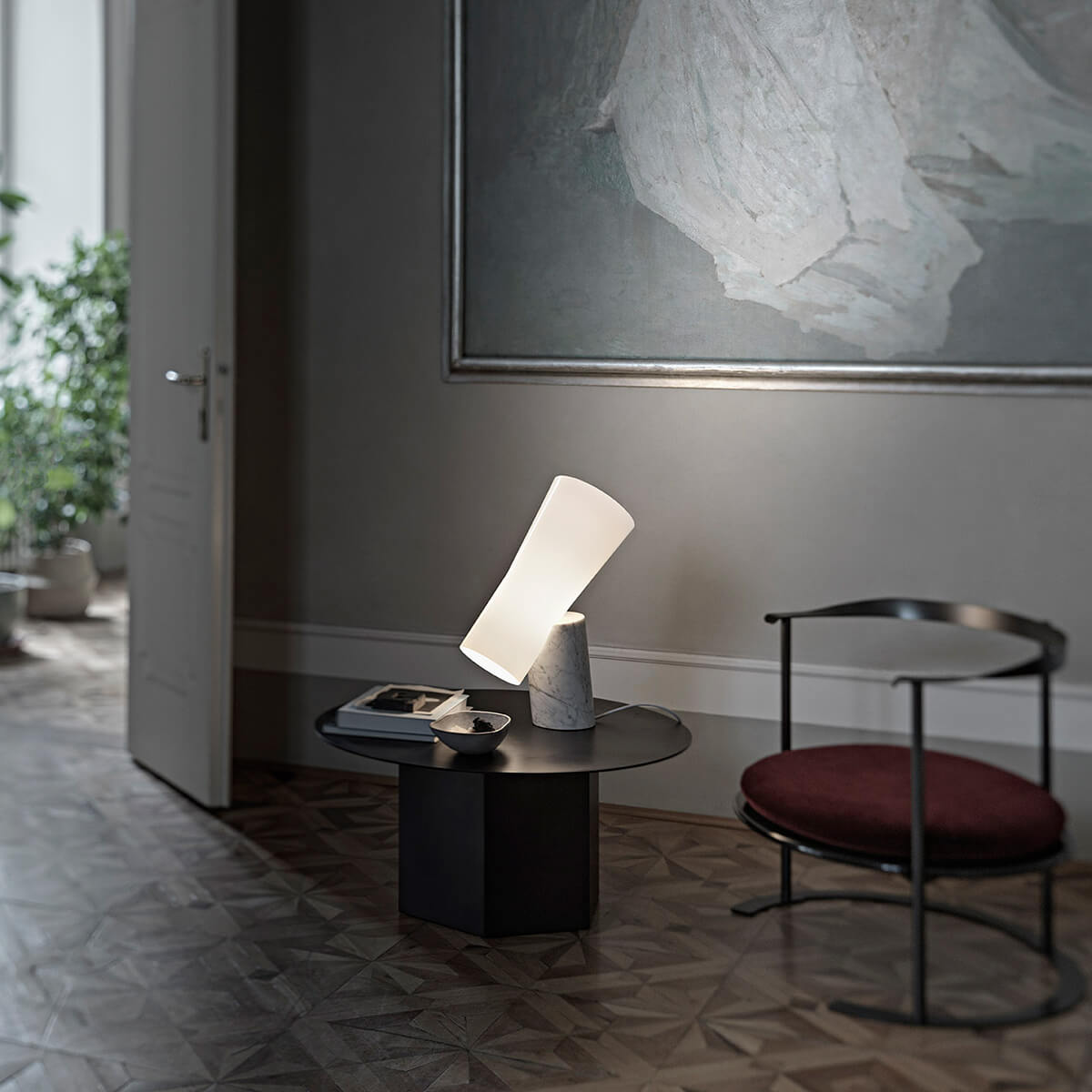 Foscarini Nile Tavolo, Carrara-Marmor weiß