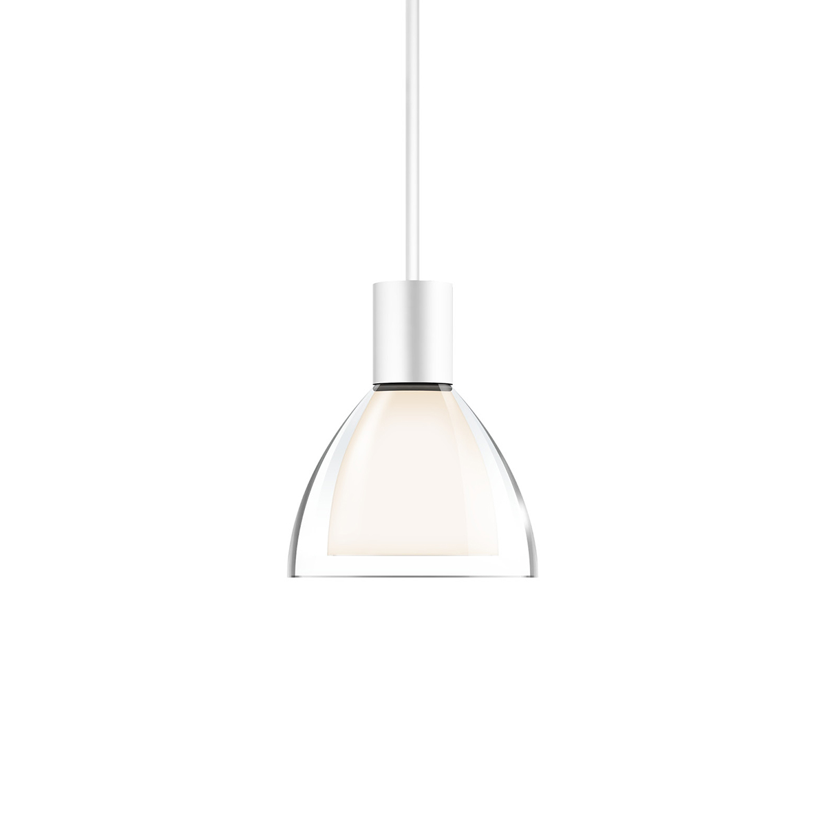 Bruck Duolare Silva Neo Ø: 11 cm Fassung: weiß Pendelleuchte Glas: klar
