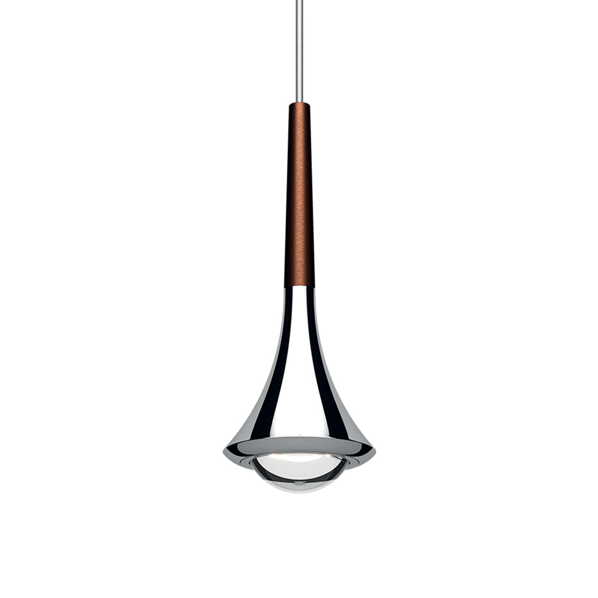 Lodes Rain LED Pendelleuchte 1-flg., Chrom - Bronze matt