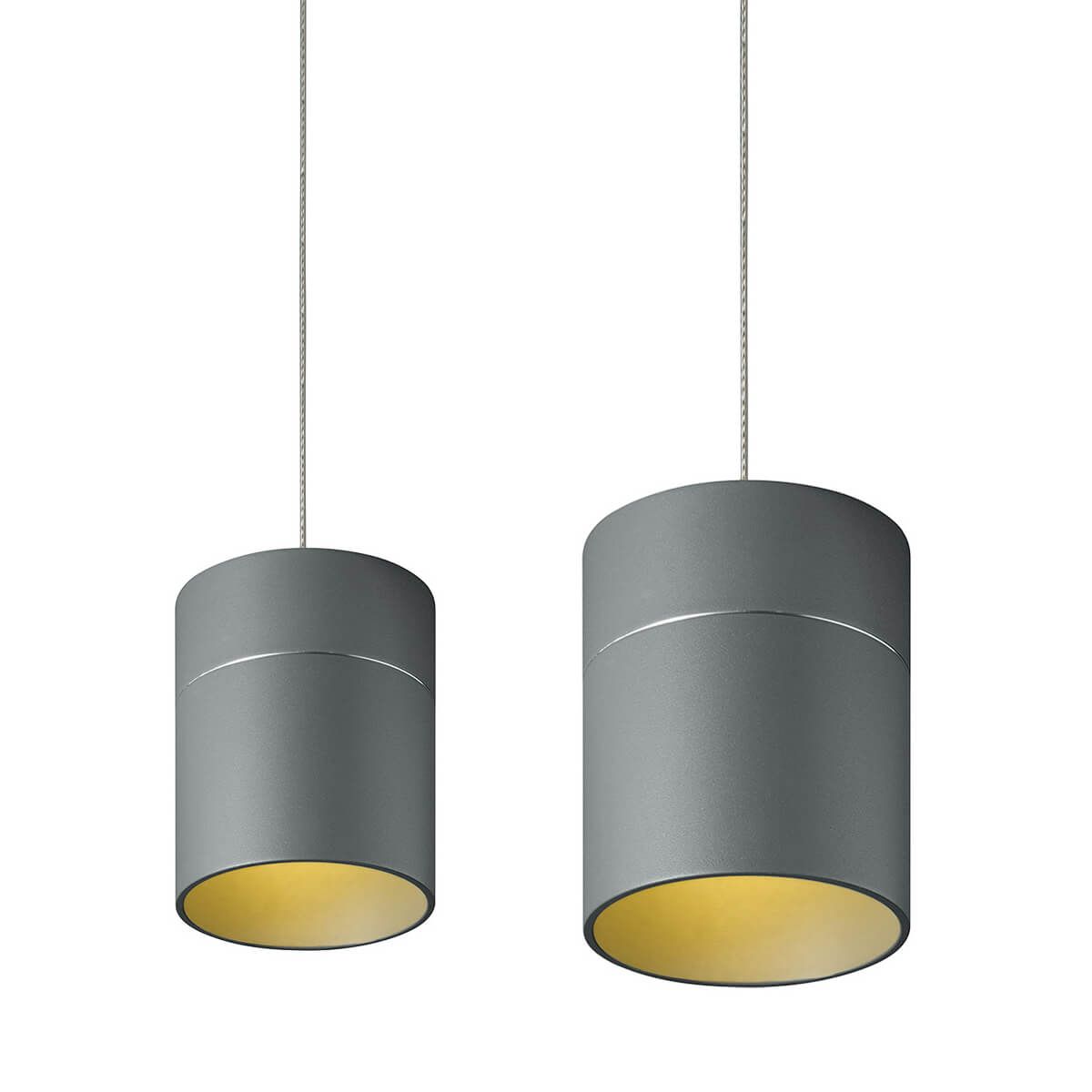 Oligo Tudor M LED Pendelleuchte, 2-flg., TW, unsichtbare Höhenverstellung, Baldachin: weiß matt, grau matt