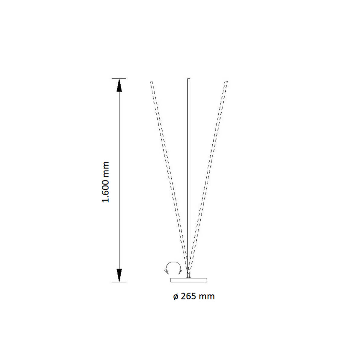 Knapstein Fabia LED Stehleuchte, Maßzeichnung