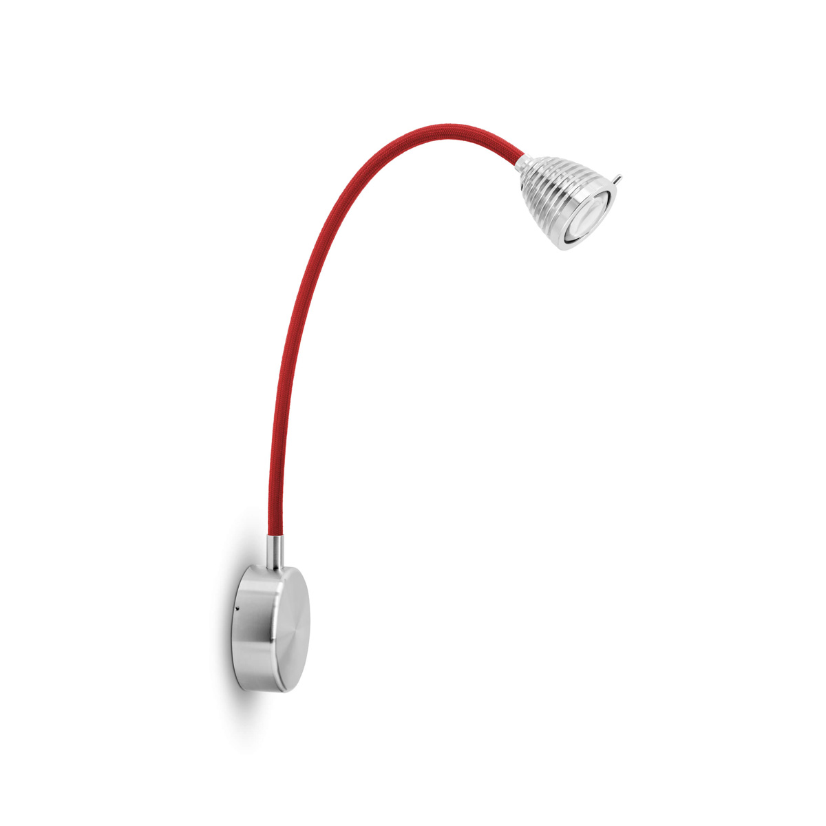 Less'n'more Athene LED Wandleuchte, Flexwelle: lang, Textil rot