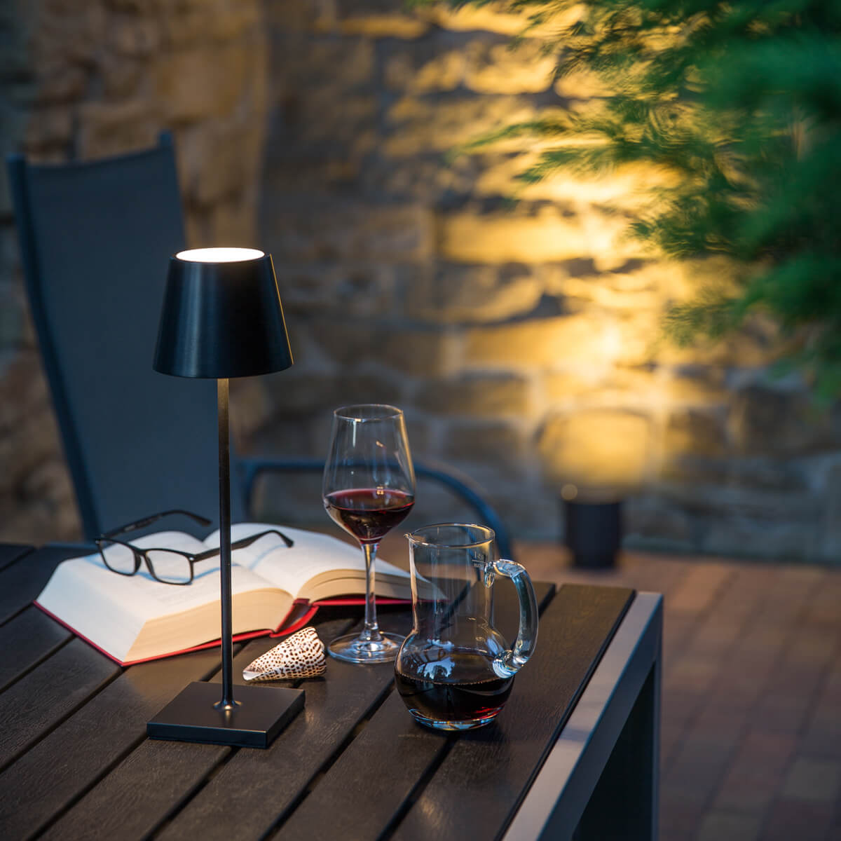 2er Set Outdoor LED Akku-Tischleuchte