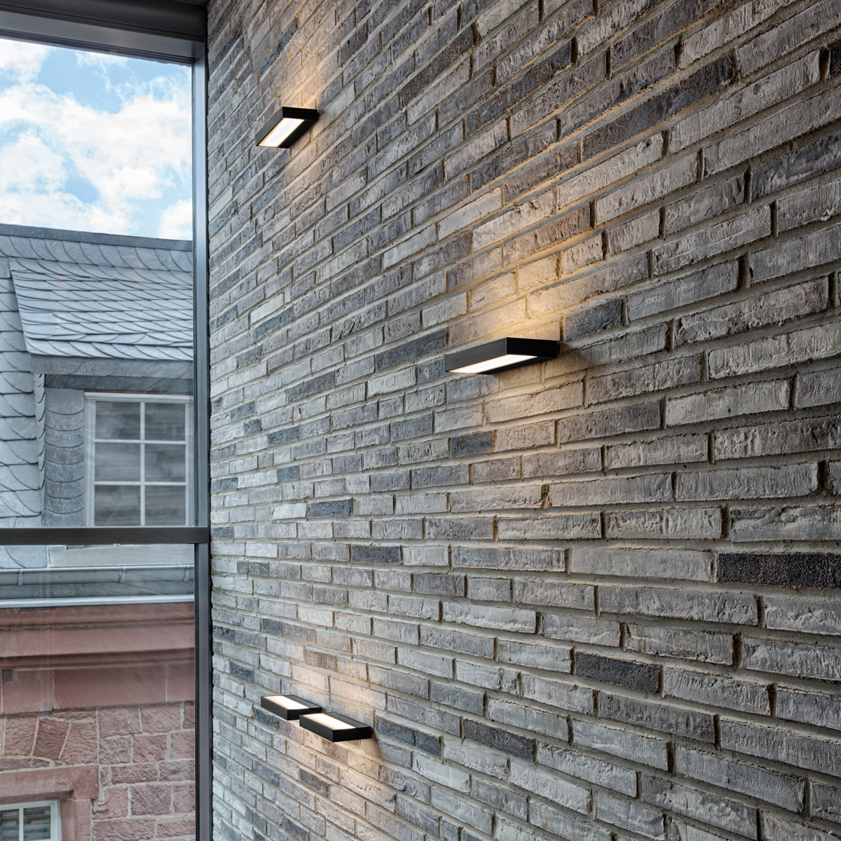 Serien.lighting SML² 220 Wall LED, schwarz lackiert, Gläser: satinée