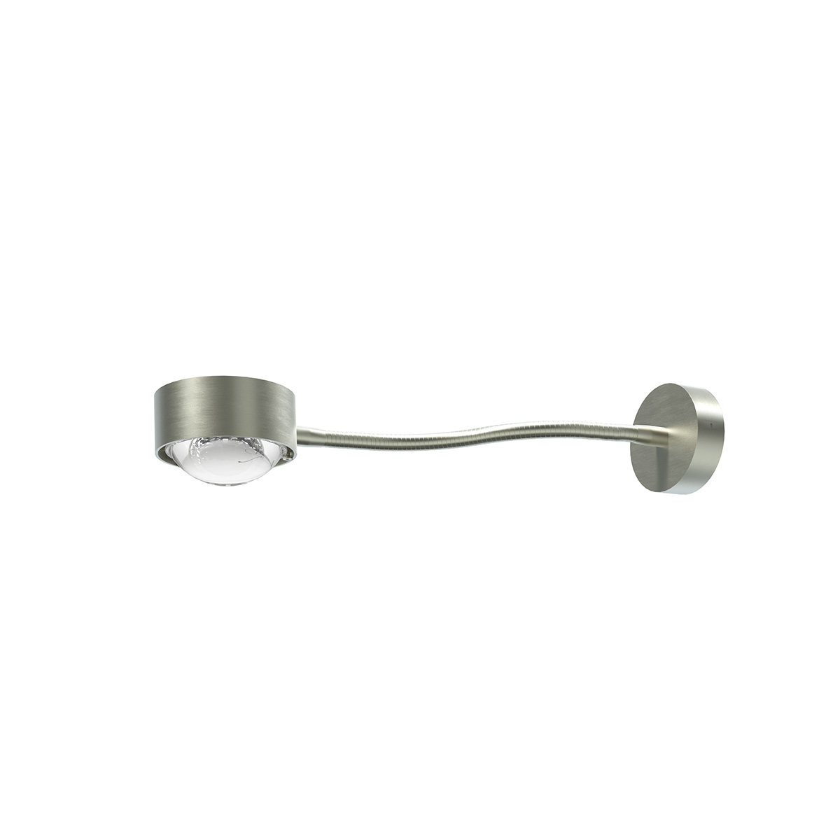 Top Light Puk Mini Flexlight Wall LED Wandleuchte, Gehäuse, 30 cm, Nickel matt, mit Glas satiniert / Linse klar (nicht inbegriffen)