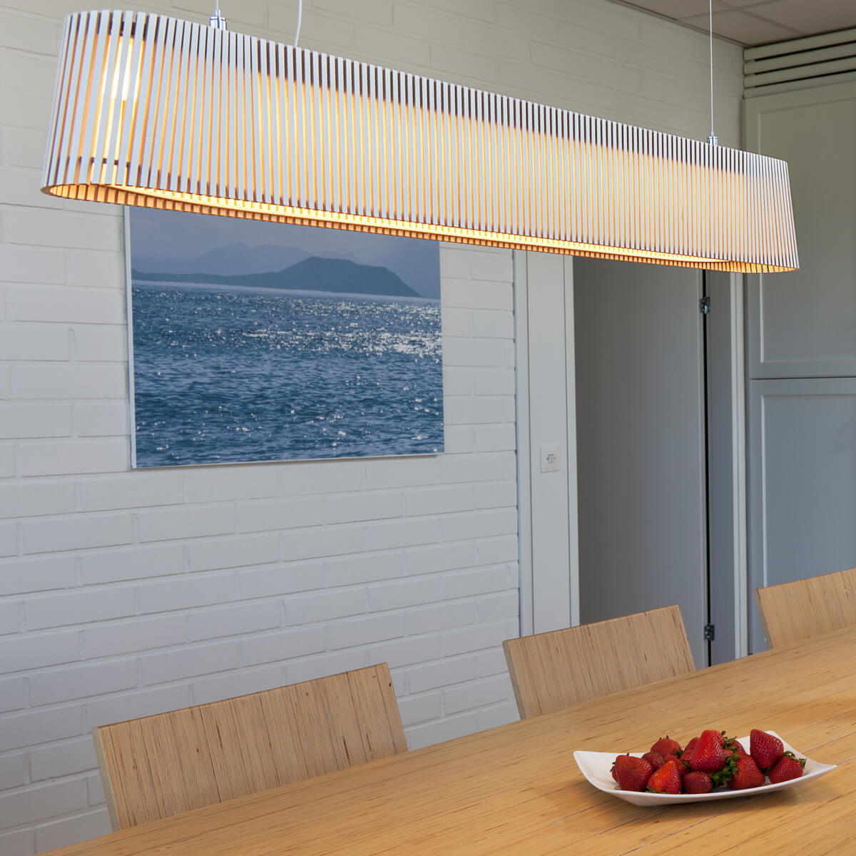 Secto Design Owalo 7000 Pendelleuchte, weiß laminiert, Kabel: weiß