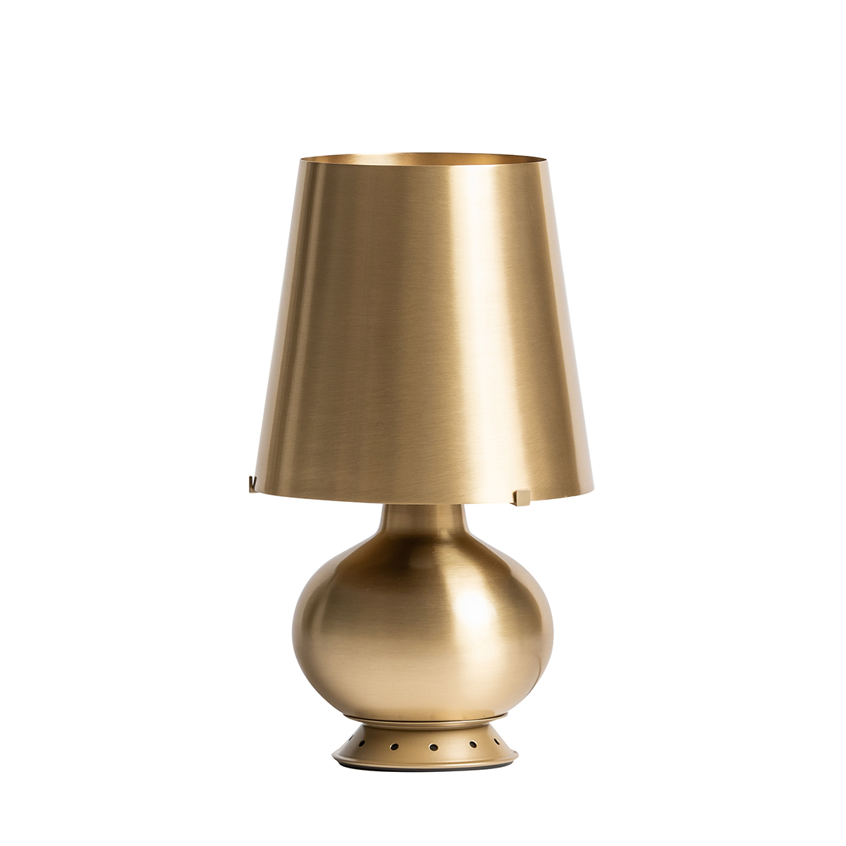 Fontana Arte Fontana Media Tischleuchte, Messing, Schirm: Messing satiniert Fontana Media Tischleuchte, Messing