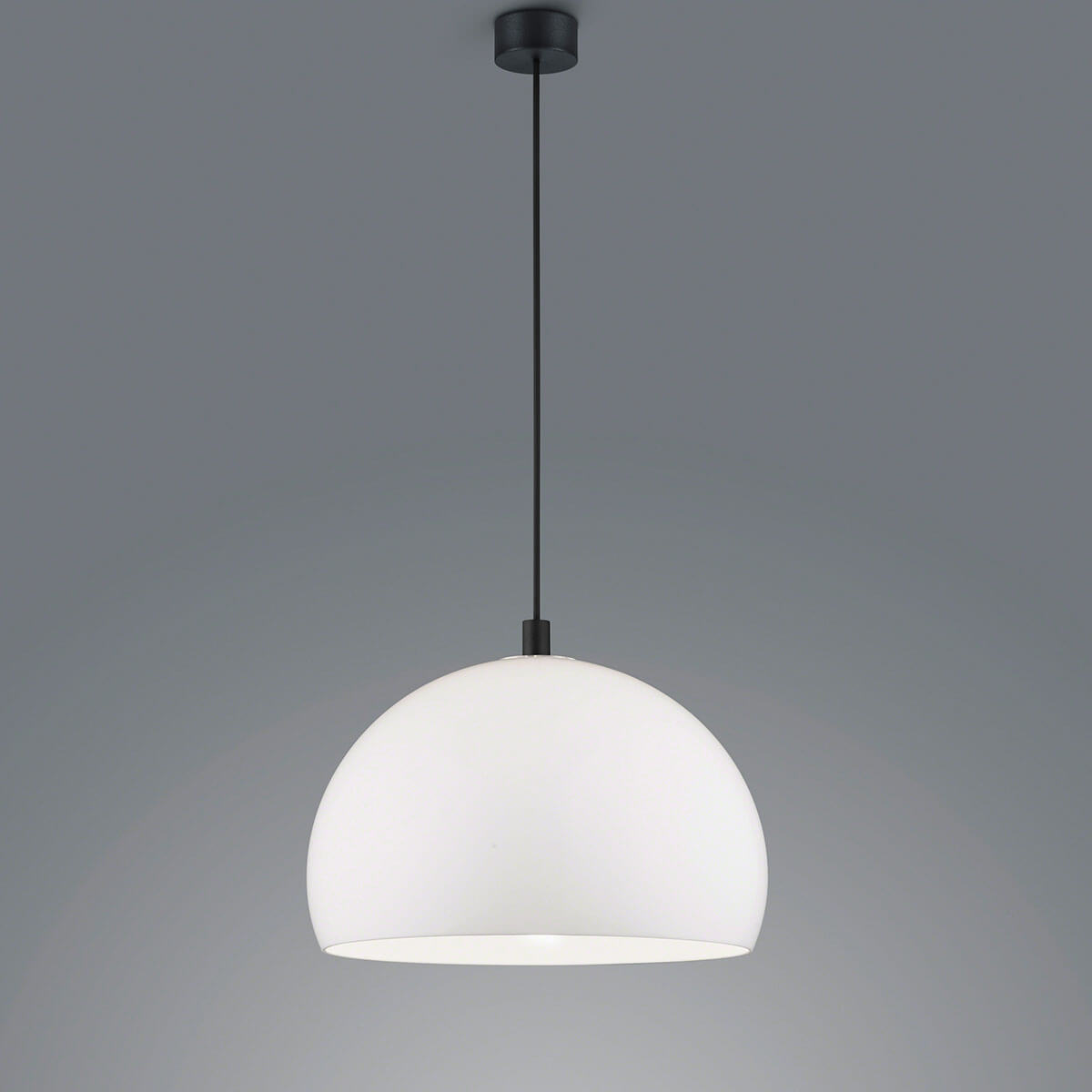 Helestra Doro Pendelleuchte, Ø: 40 cm, schwarz matt / Acrylglas weiß