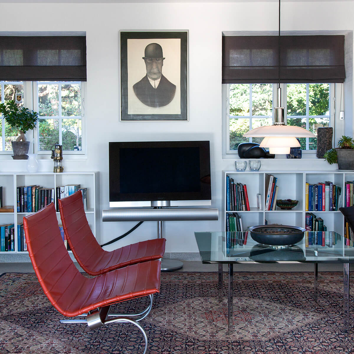 Louis Poulsen PH 4½-4 Glas Pendelleuchte, Chrom