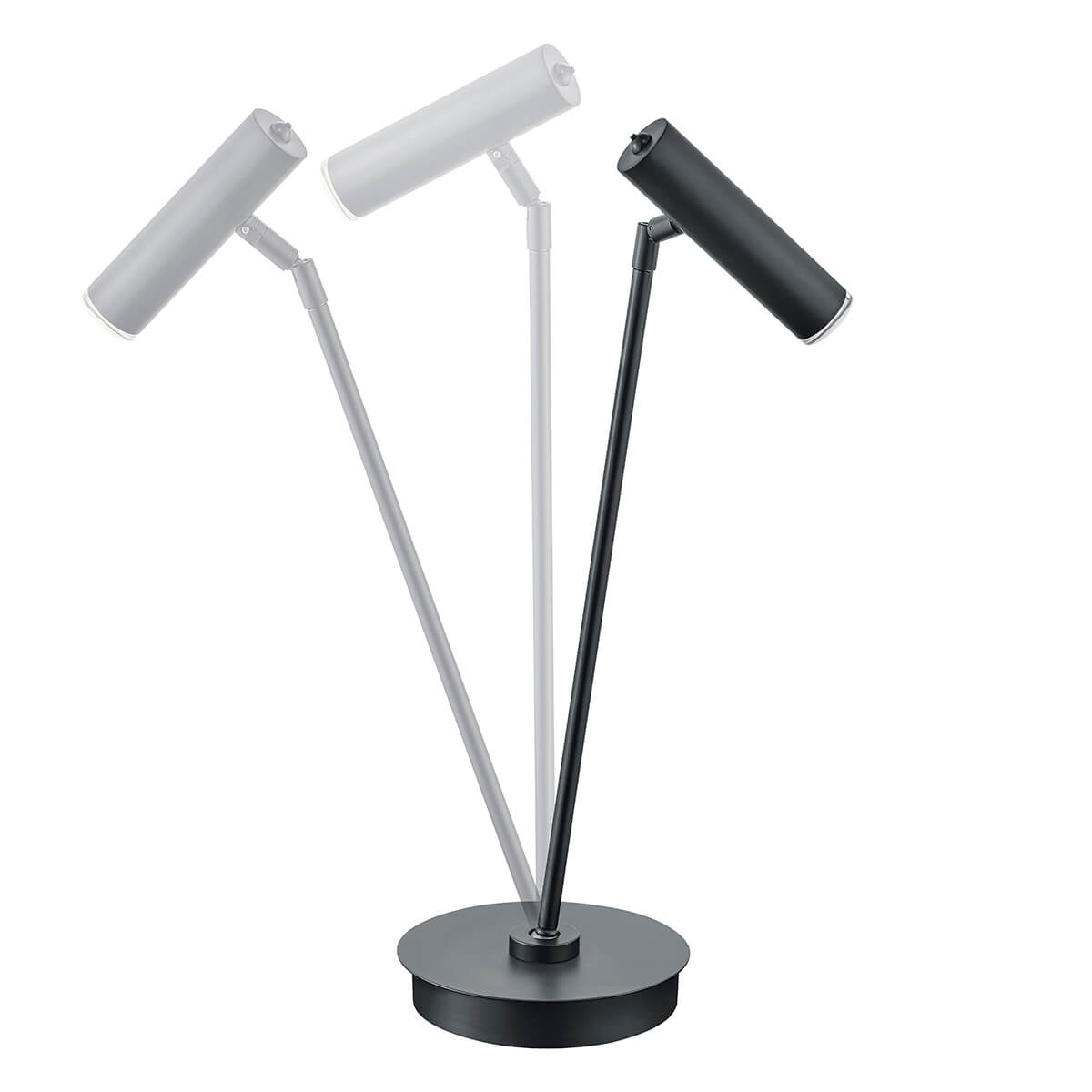 HELL Tom LED Tischleuchte, schwarz, mit verstellbarem Kopf und Fuß