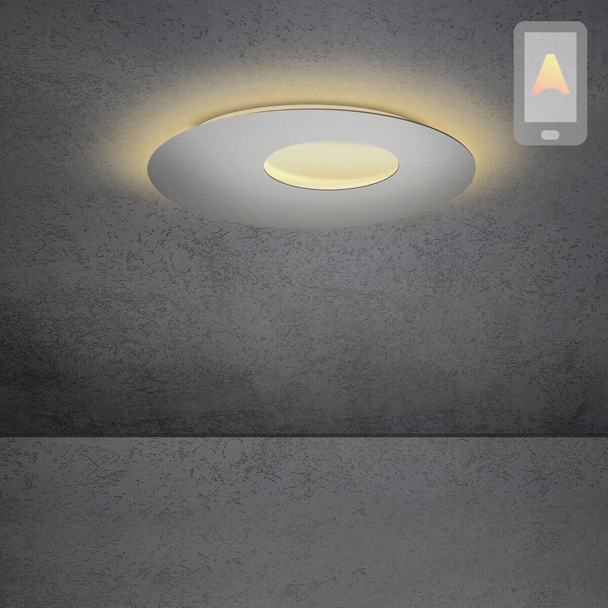 Escale Blade Open LED Wand- / Deckenleuchte, Ø: 59 cm, mit Casambi-Modul, Silber matt eloxiert