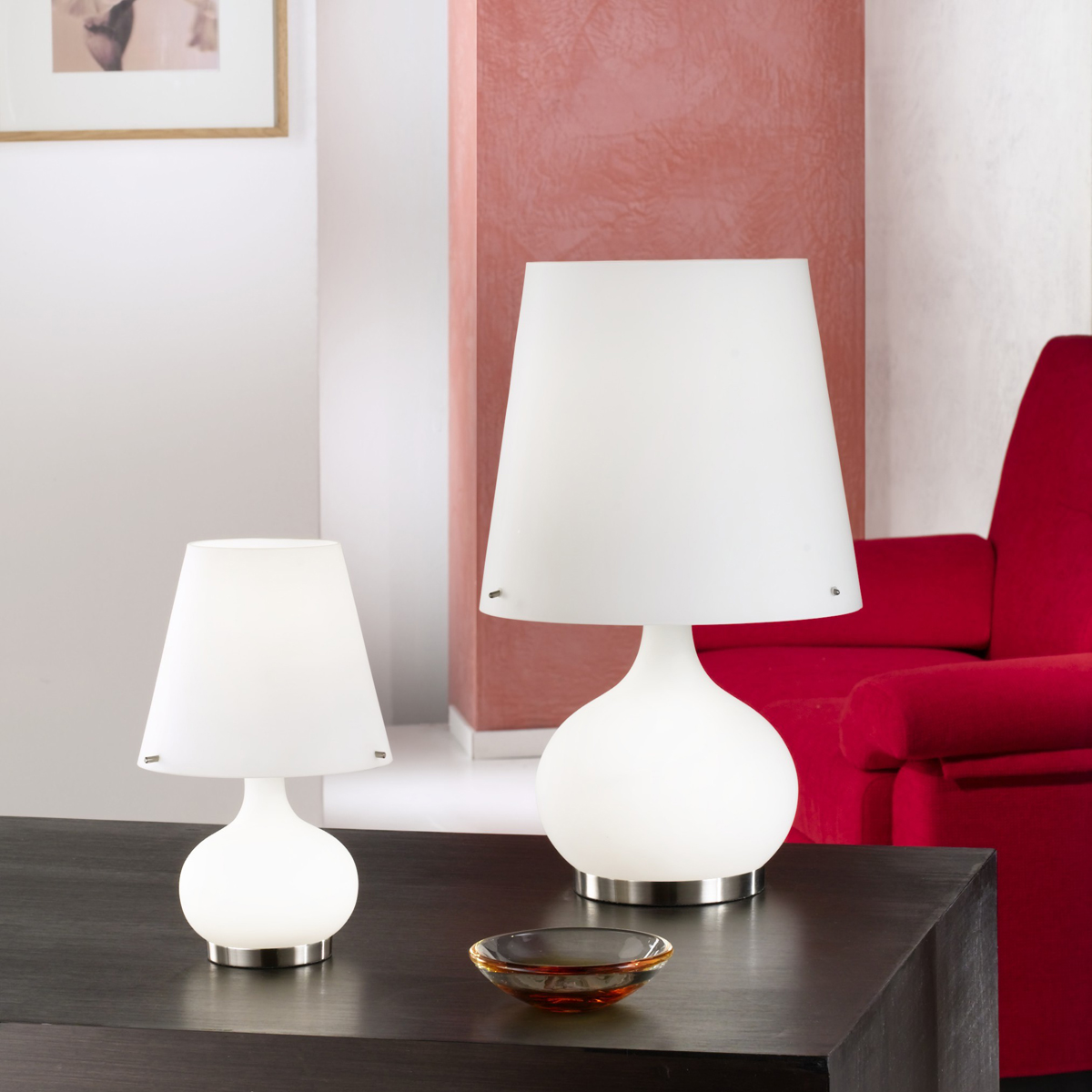 Fabas Luce Ade Tischleuchte, Höhe: 33 cm, weiß, und Höhe: 54 cm, weiß