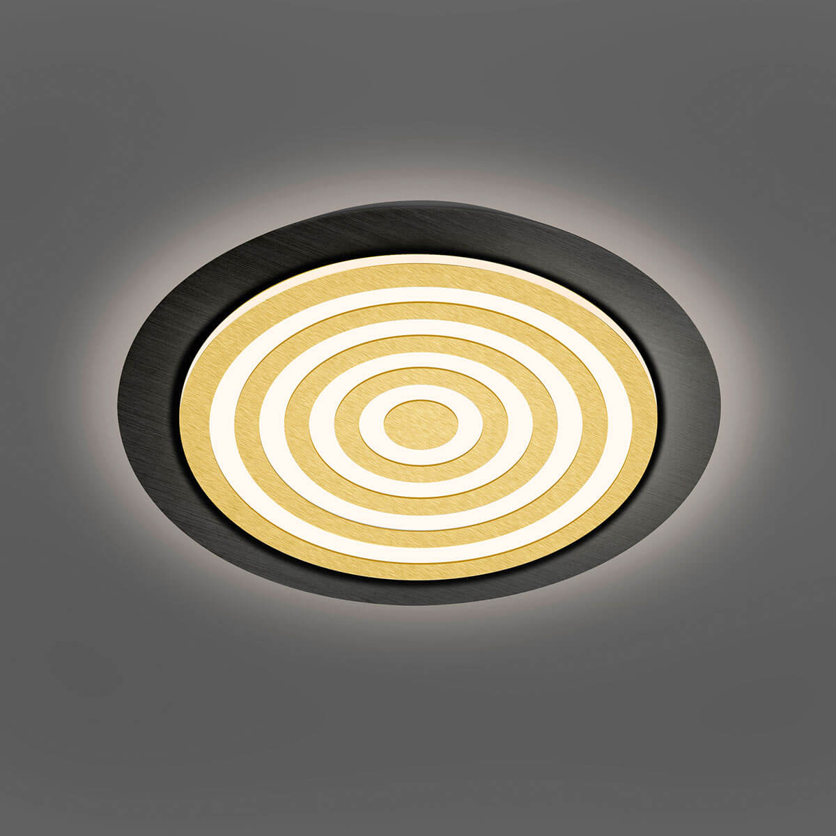 Bopp Plus Athos LED Deckenleuchte, rund, mit ZigBee, schwarz geschliffen / Gold eloxiert Athos LED Deckenleuchte, rund, mit ZigBee