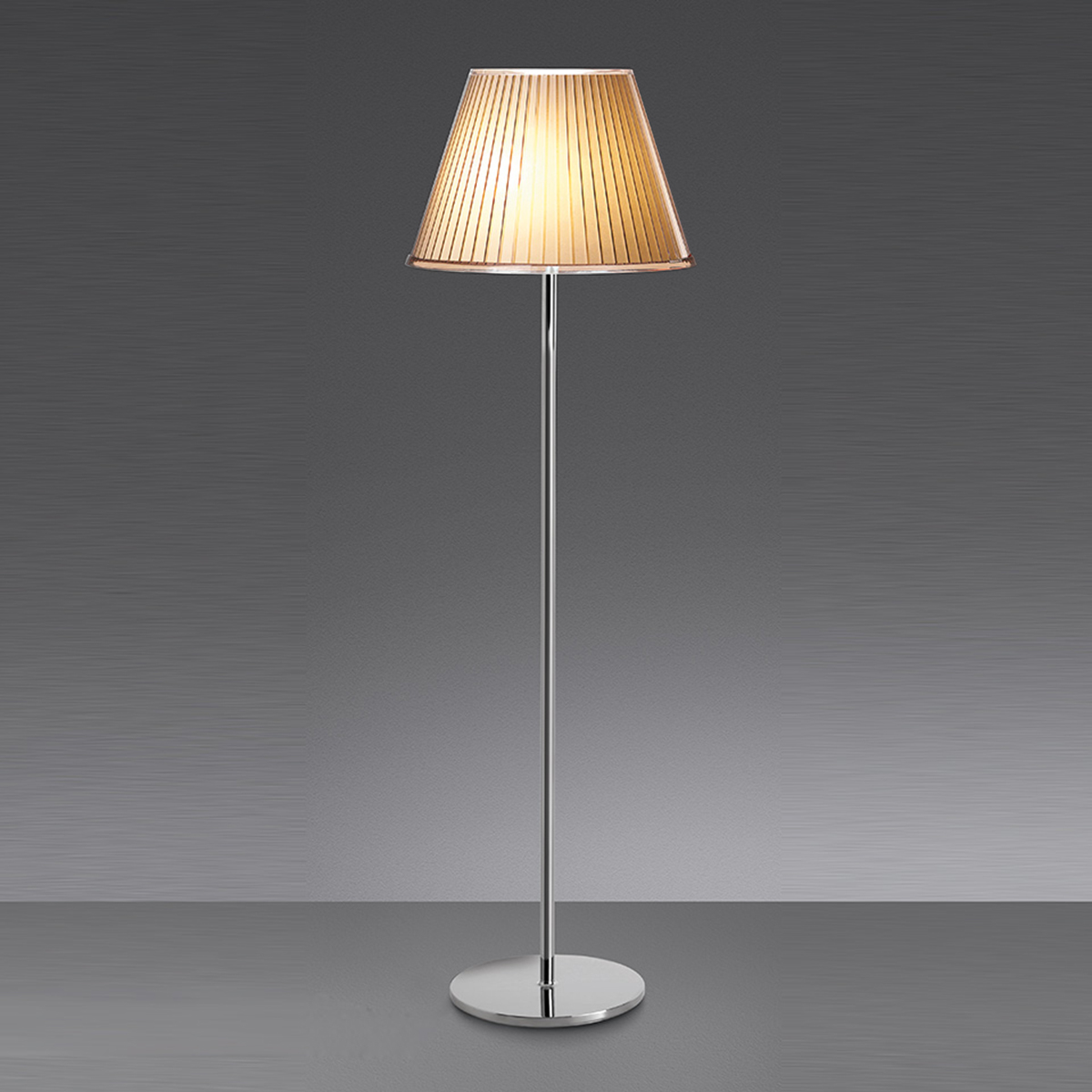 Artemide Design Choose Mega Terra, Schirm: Pergament, Stuktur: Chrom