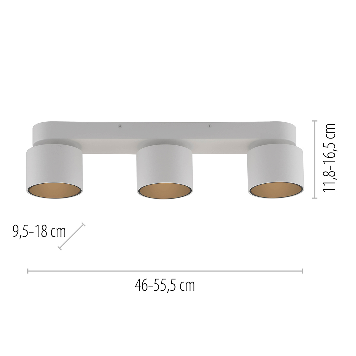 PURE Cup LED Deckenleuchte, 3-flg.