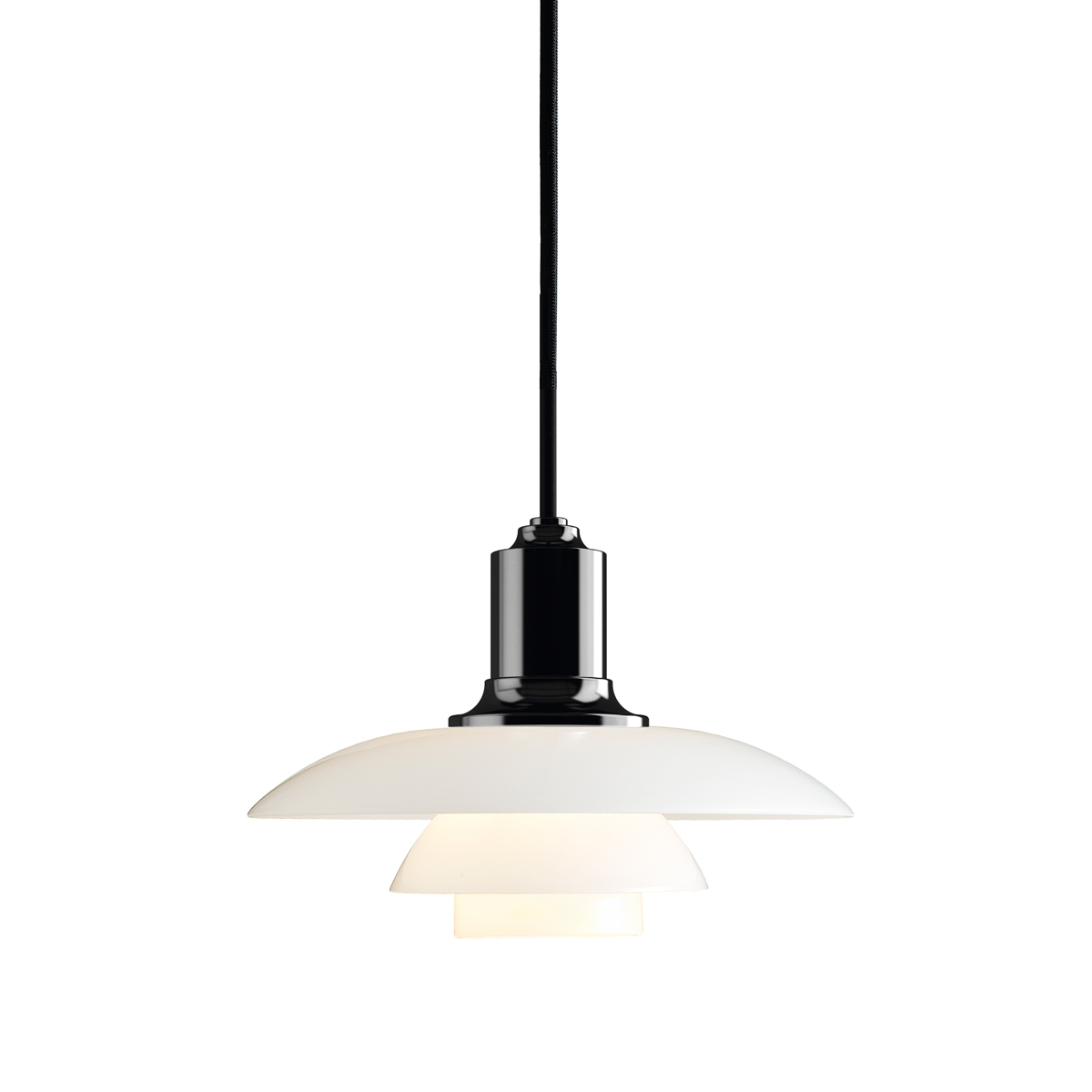 Louis Poulsen PH 2/1 Pendelleuchte, schwarz metallisiert