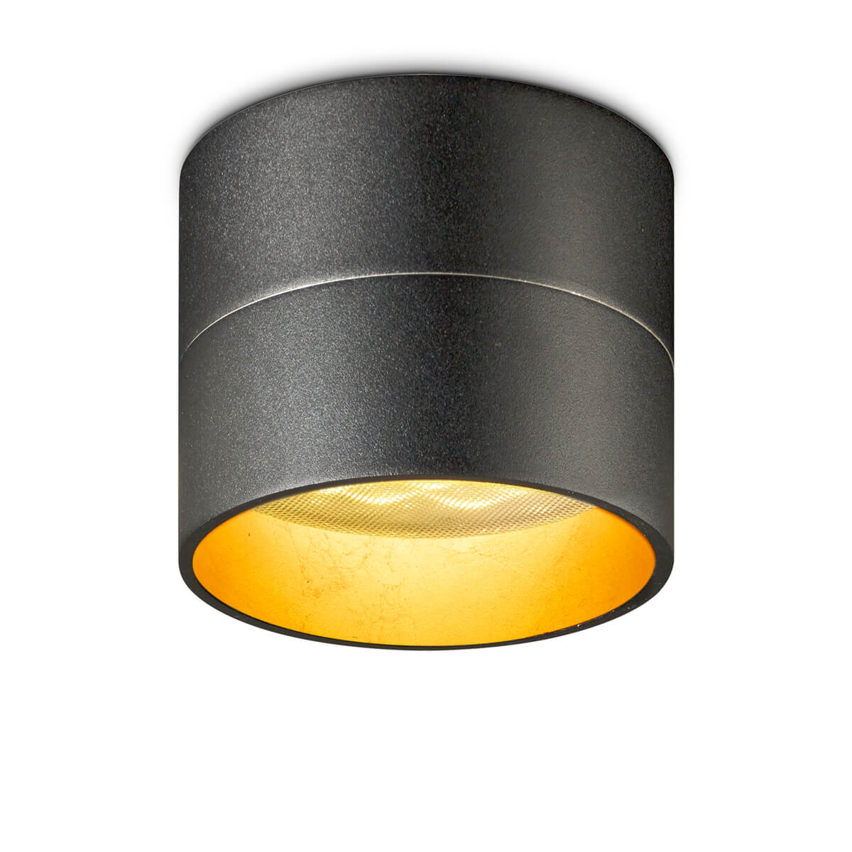 Oligo Tudor S LED Deckenleuchte, Tunable White, schwarz matt / Blattgold