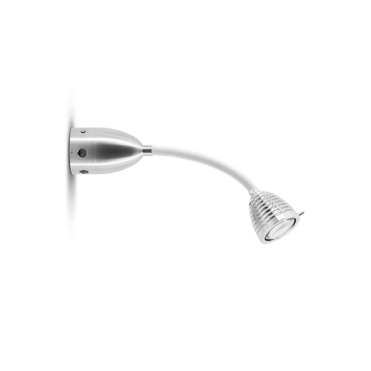 Less'n'more Athene LED Wand- / Deckenstrahler, Flexwelle: kurz, Flexwelle: Textil weiß