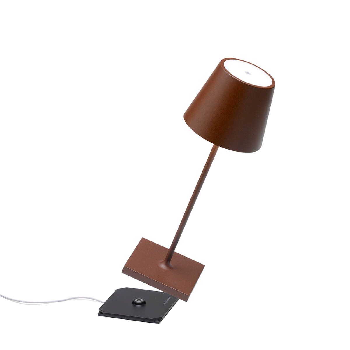 Zafferano AiLati Poldina Mini Pro LED Akkuleuchte, Corten, Einzel-Kontaktladestation (inbegriffen)
