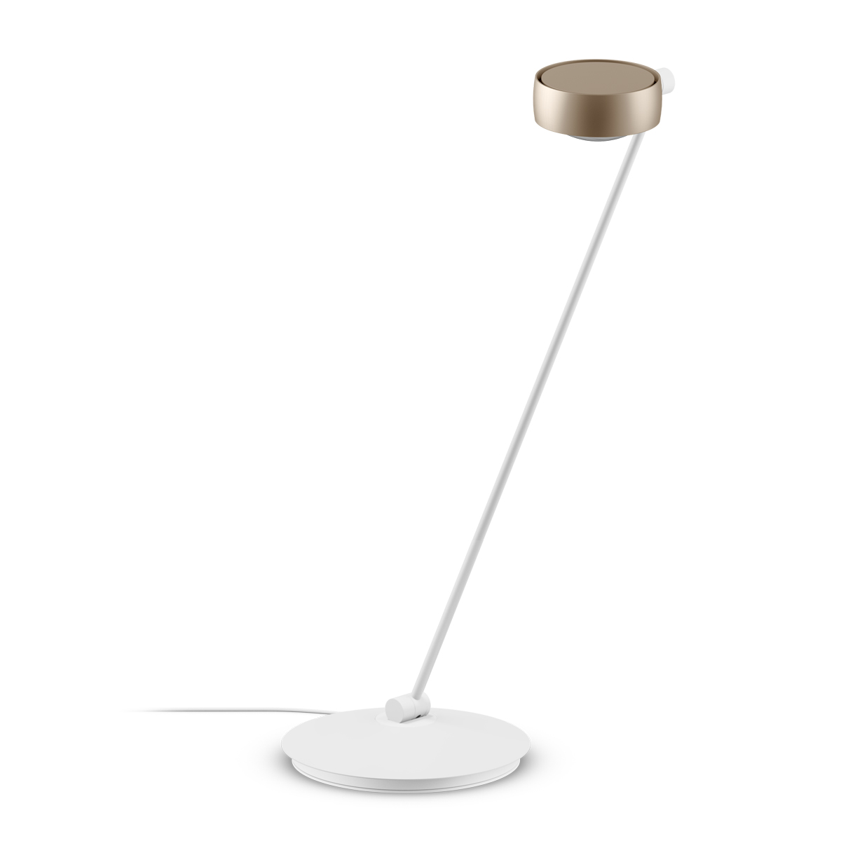 Occhio Sento C tavolo LED Tischleuchte, 80 cm, 2700 K, Ausrichtung: links vom Objekt, gold matt / weiß matt