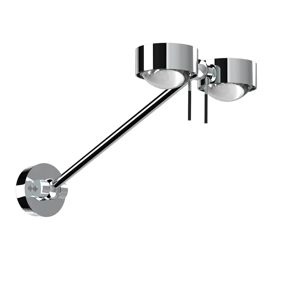 Top Light Puk Wing Twin LED Wand- / Deckenleuchte, 30 cm, Gehäuse, Chrom, mit Einsätzen Glas satiniert / Linse klar (Einsätze nicht inbegriffen)