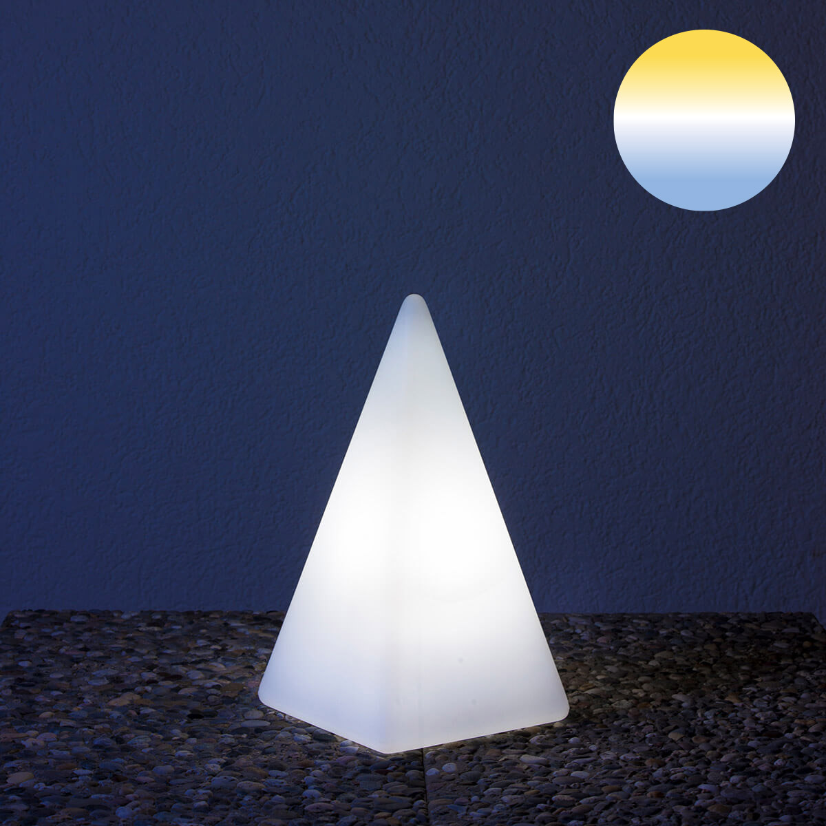Epstein-Design Pyramide CCT-LED Außenleuchte mit ZigBee, Höhe: 36 cm, weiß