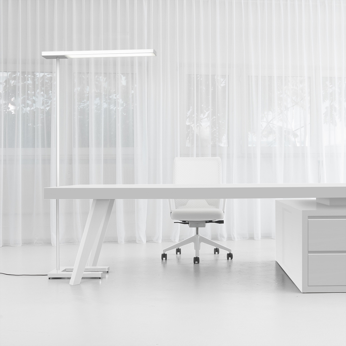 Serien.lighting Slice² Floor LED Stehleuchte, weiß