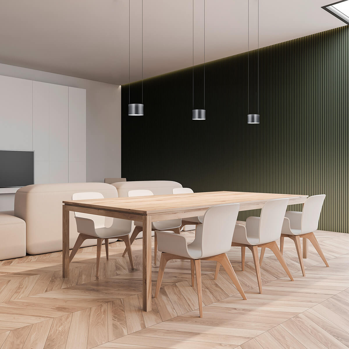 Bankamp Impulse LED Pendelleuchte, 3-flg., anthrazit matt eloxiert