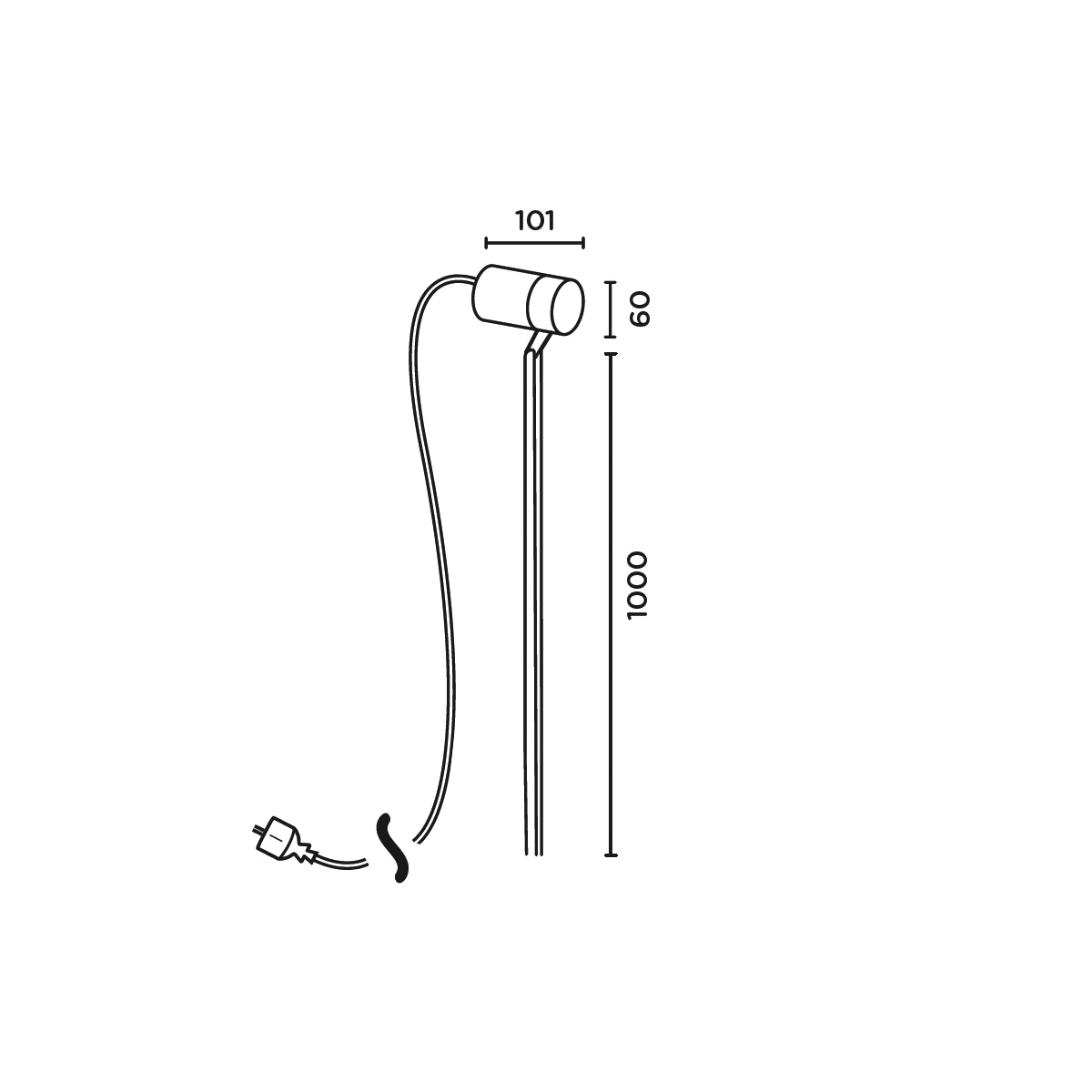 IP44.DE Piek 100 LED Spießstrahler, Zeichnung