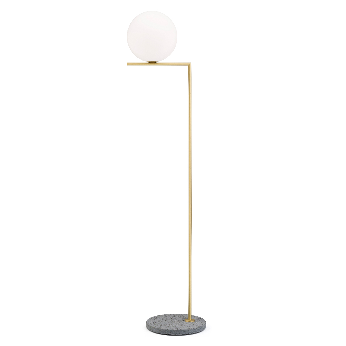Flos IC F2 Outdoor Stehleuchte, Messing, Fuß: Grey Lava