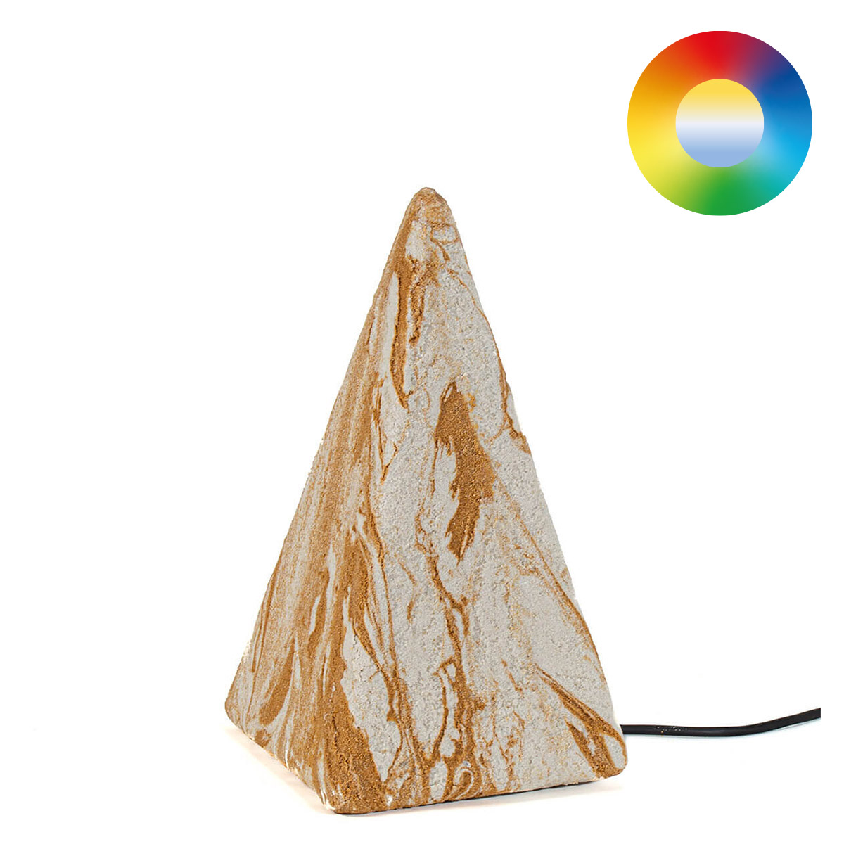 Epstein-Design Pyramide Sahara RGBCCT-LED Außenleuchte, Höhe: 36 cm, Sandstein