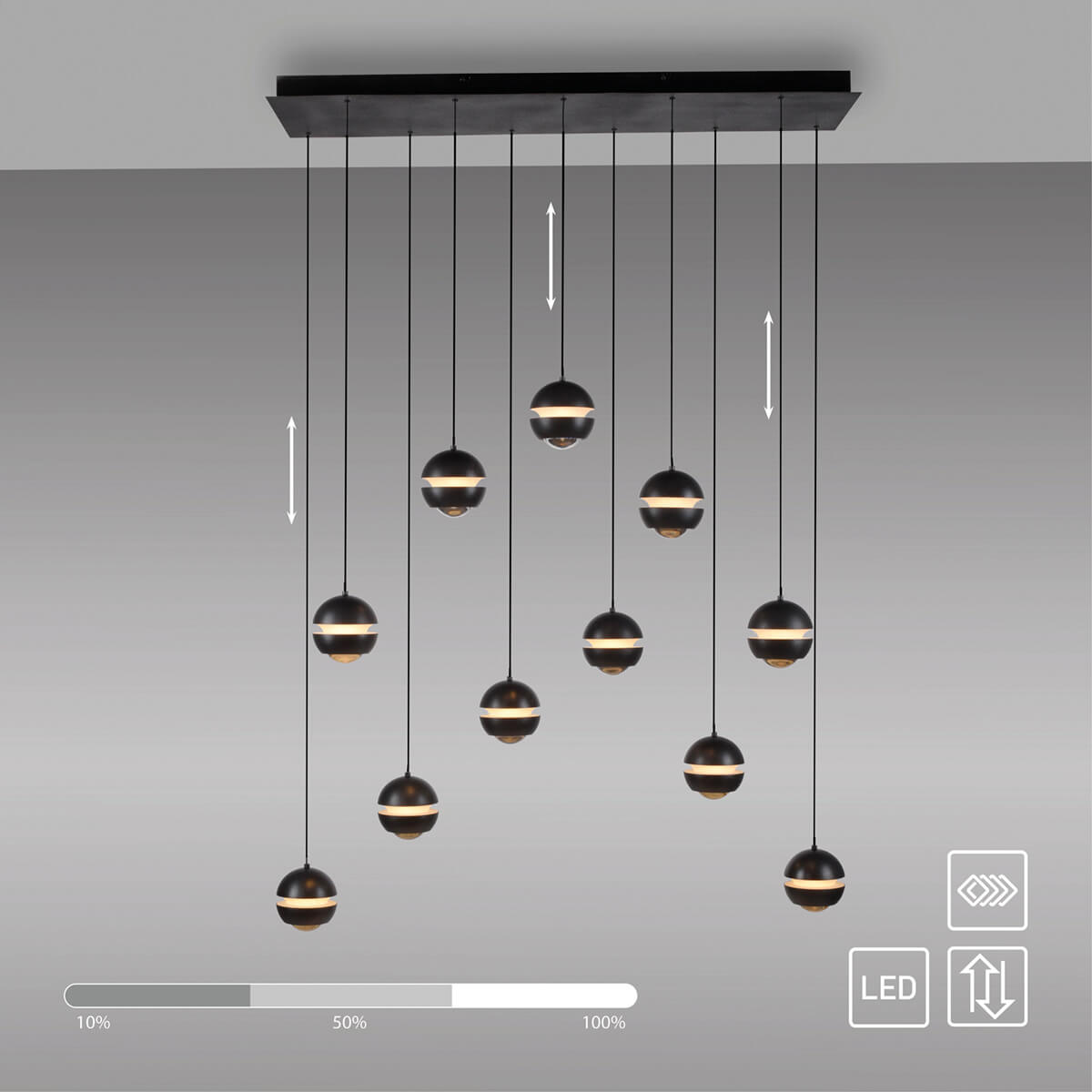 Lini LED Pendelleuchte, 11-flg.