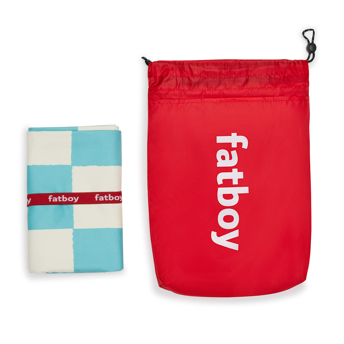 Fatboy Beach Baggy XL Strandtuch mit Kopfkissen, Chess Azur (blau), Tasche (inbegriffen)